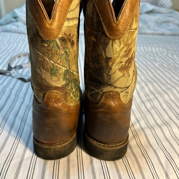 Justin Workboots Leather and Camo Size 10 EE - Picture 5 of 9